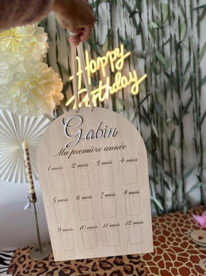 My First Year Souvenir Sign: Personalized Wooden