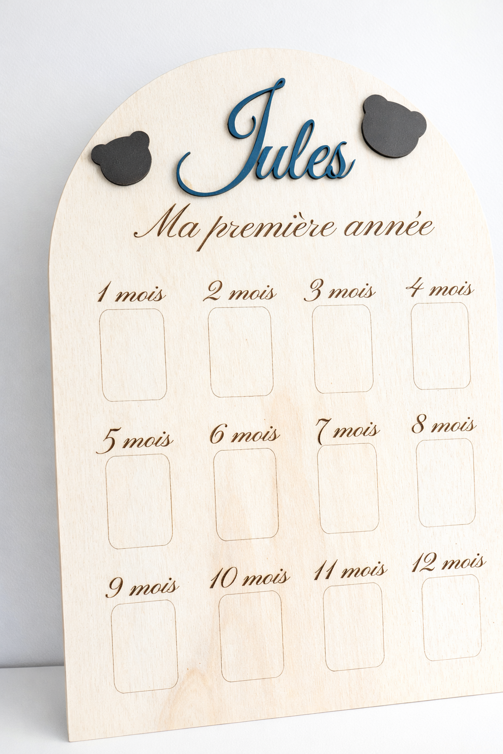 Panneau souvenir ma première année : personnalisé en bois