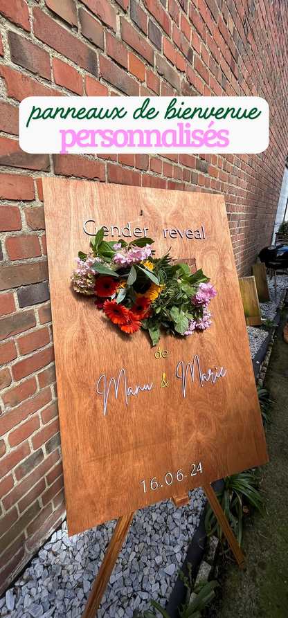 signalétique en bois personnalisée pour évènement 