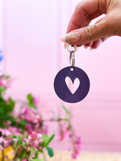 porte clef en bois gravé wondermama coeur, fête des mères