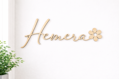 Prénom fleurs - chambre bébé - en bois