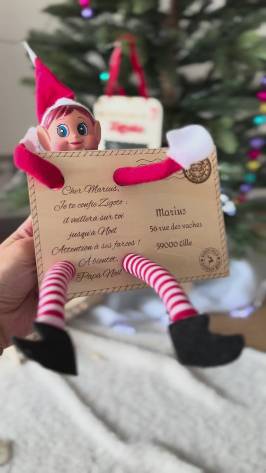 Carte d’arrivée du lutin farceur personnalisée