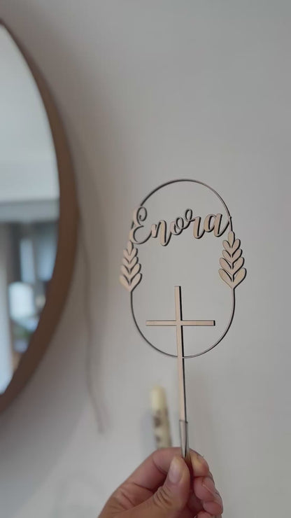 Cake topper baptême personnalisé