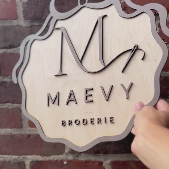 logo de marque en bois 3 dimensions