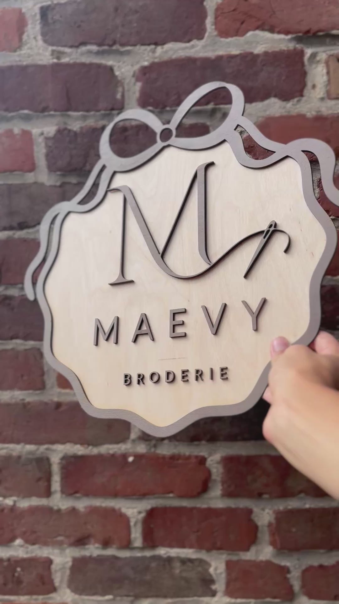 logo de marque en bois 3 dimensions