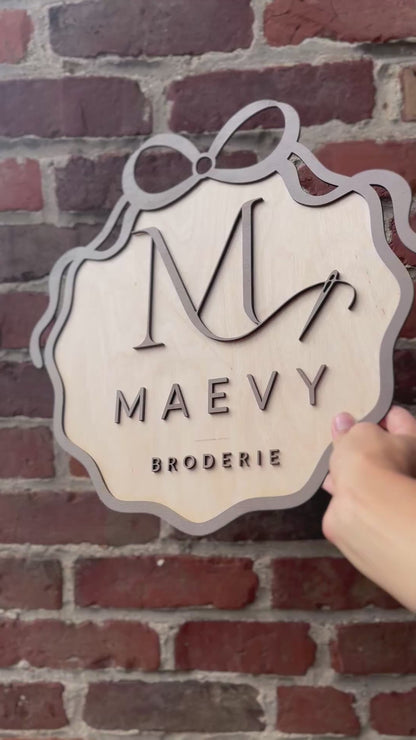 logo de marque en bois 3 dimensions
