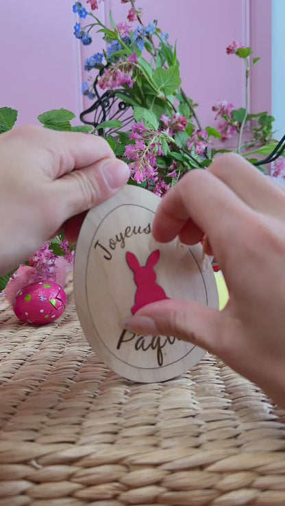 Œuf en Bois Personnalisé – Annonce Grossesse Futur Papa – Édition Spéciale Pâques