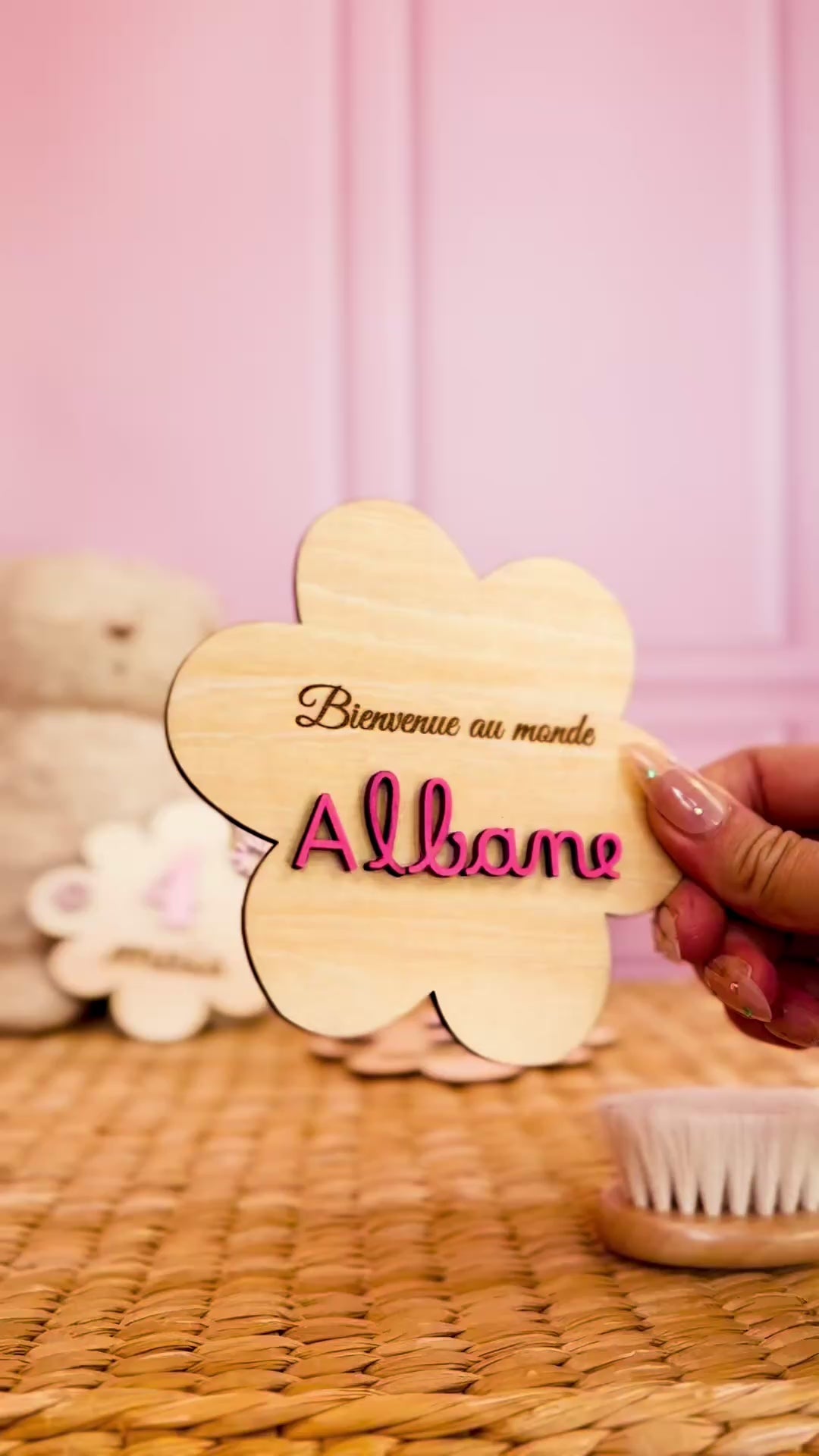Cartes étapes bébé en forme de fleurs en 3 dimensions et couleur 