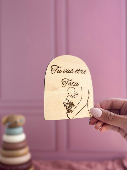 Annonce grossesse magnet en bois personnalisé